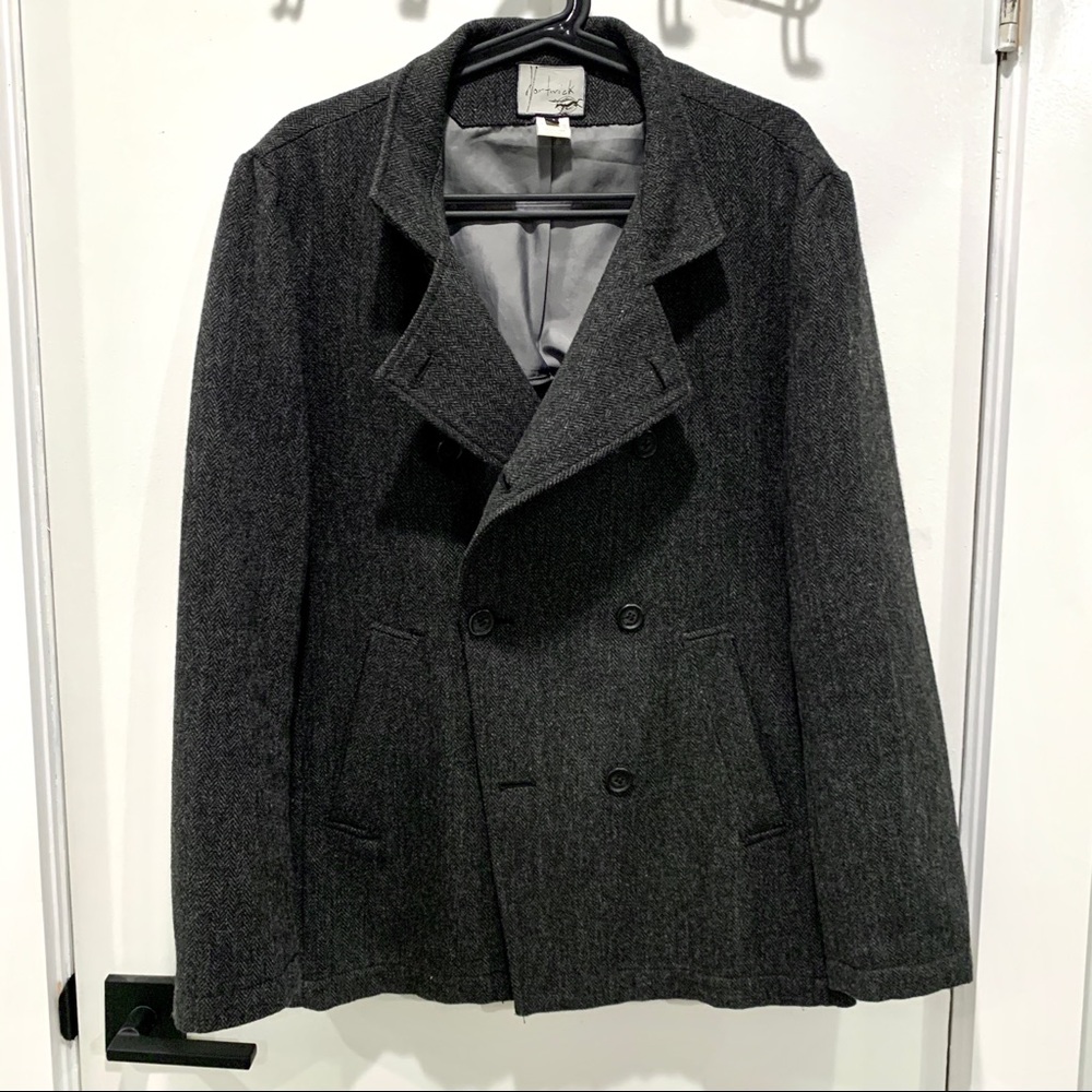 Nortwick jacket - grey tweed herringbone - lightweight fall jacket - Mens Medium
